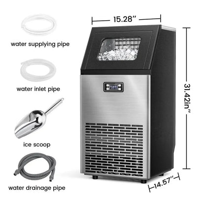 Commercial Ice Maker Machine - 45 kg/Day, Stainless Steel
